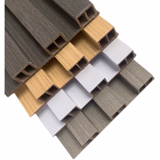 195 mm Breite, leichte, luxuriöse Innengitterplatte, Wandpaneel, geriffelte Holz-Kunststoff-Verbunddecke aus WPC