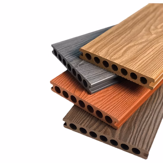 Wasserdichter, lichtbeständiger, schimmelfester, vorgefertigter WPC-Terrassendielenboden mit runden Löchern